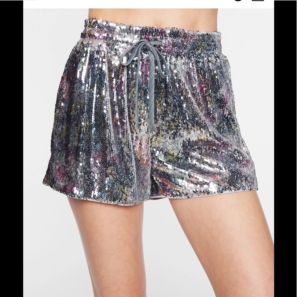NWOT PAM & GELA SEQUIN HI-WAIST SHORTS